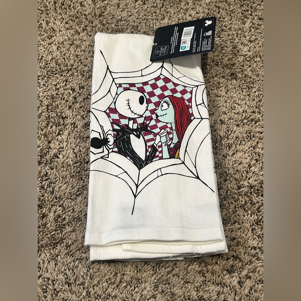 Disney White and Red Jack and Sally Towel